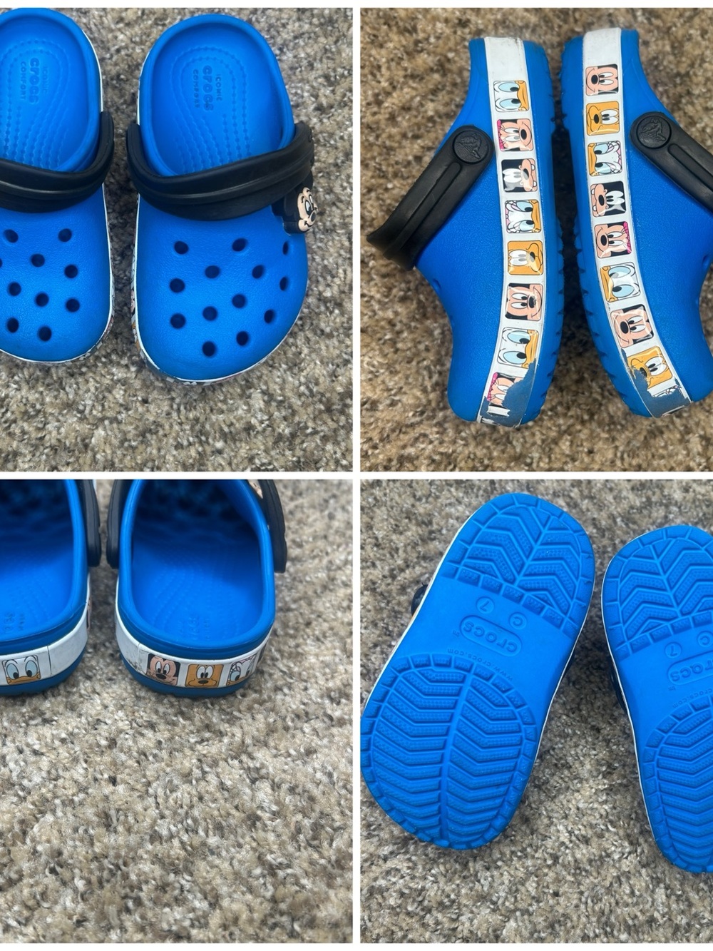 CROCS Kids Blue Clog with Black Strap and Character Trim